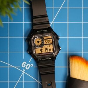 "Orange Sky" Casio Royale (AE1200) Custom Digital  Watch Orange Color Mod, New
